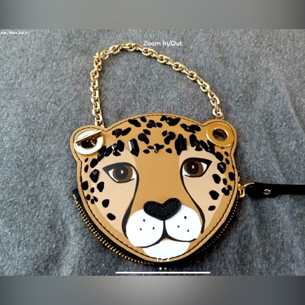 Kate Spade Cheetah Face Crossbody Bag in Tan and Black